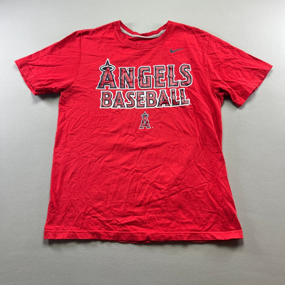Los Angeles Angels Baseball Team T Shirt Mens Large Red Regular Fit Nike MLB